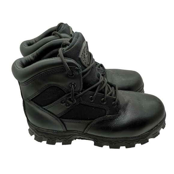 Rocky Mens Alpha Force F241318 Black Leather Lace Up Ankle Casual Work Boots 8 W - Picture 1 of 15